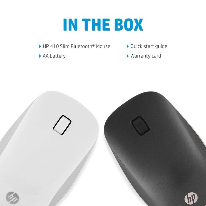 HP 410 Souris Bluetooth ultra-plate Argent - Compatible Chromebook, capteur multisurface, autonomie 12 mois