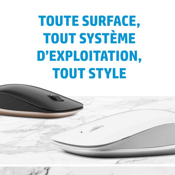 HP 410 Souris Bluetooth ultra-plate Argent - Compatible Chromebook, capteur multisurface, autonomie 12 mois