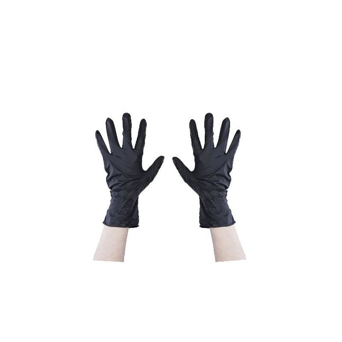 Bifull - Guants de nitrile jetables noirs - 5 grammes - Qualité AQL 1.5 - Taille L - Lot de 100 unités