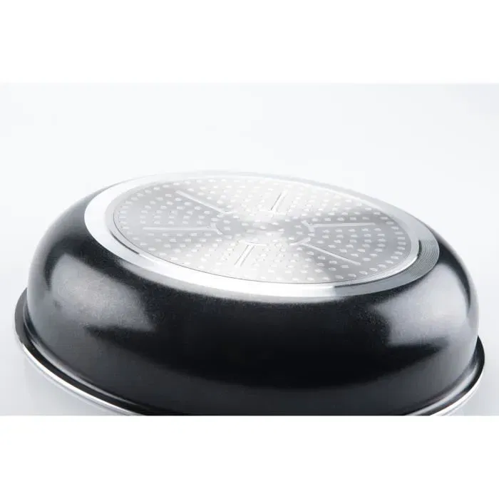 Arthur Martin Set de 3 Poêles en Aluminium Noir Antiadhésif AM130 - Compatibles Tous Feux Dont Induction - 20, 24 et 28 cm avec Poignée Amovible