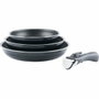 Arthur Martin Set de 3 poêles avec poignée amovible (20/24/28 cm) Noir