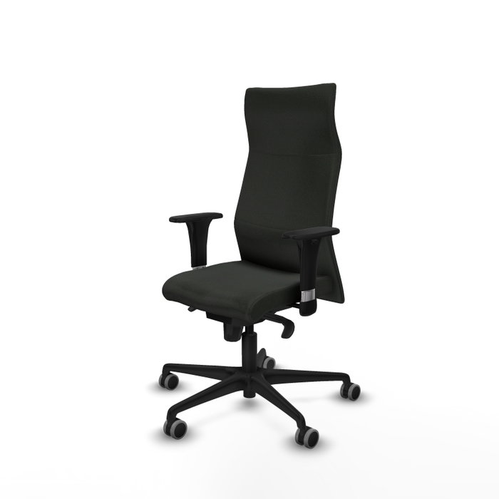 Piqueras Y Crespo Sillón Albacete Noir avec mécanisme Synchrone et Accoudoirs 1D