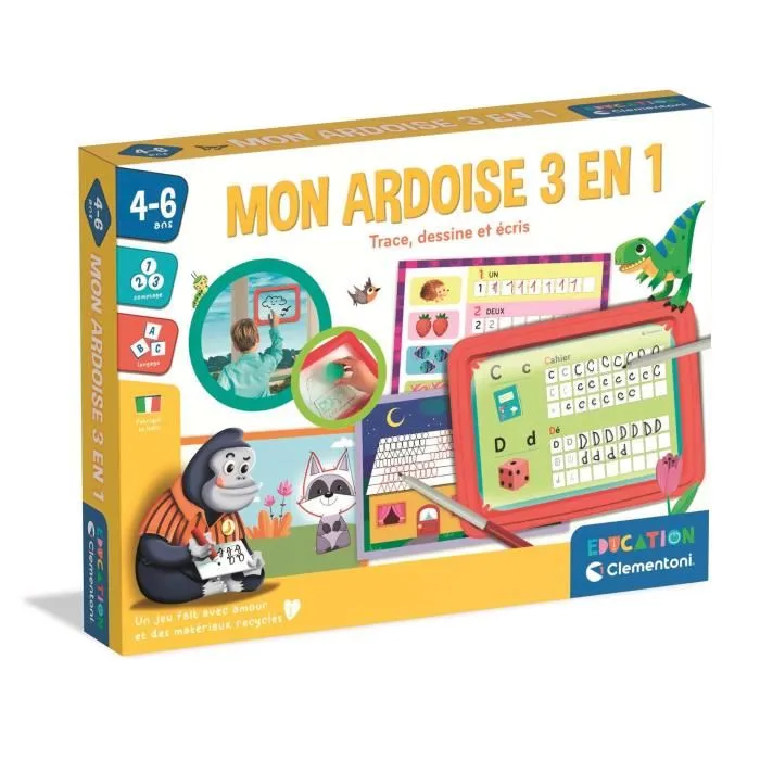 Clementoni - Mon atelier d'écriture - Jeu éducatif pour enfants - Apprentissage de l'alphabet, pré-écriture et pré-graphisme - Ardoise, feutre et fiches d'activités Clementoni - Mon atelier d'écriture - Jeu éducatif pour enfants - Apprentissage de l'alphabet, pré-écriture et pré-graphisme - Ardoise, feutre et fiches d'activités