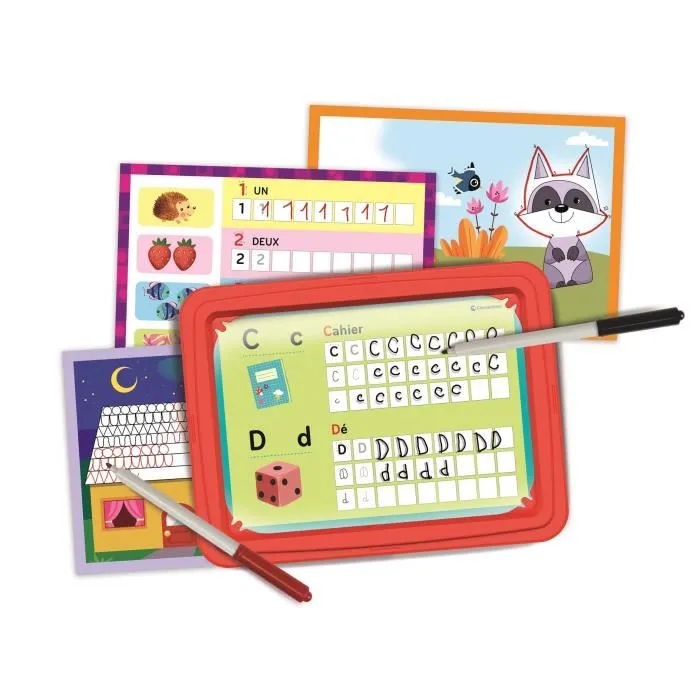 Clementoni - Mon atelier d'écriture - Jeu éducatif pour enfants - Apprentissage de l'alphabet, pré-écriture et pré-graphisme - Ardoise, feutre et fiches d'activités Clementoni - Mon atelier d'écriture - Jeu éducatif pour enfants - Apprentissage de l'alphabet, pré-écriture et pré-graphisme - Ardoise, feutre et fiches d'activités