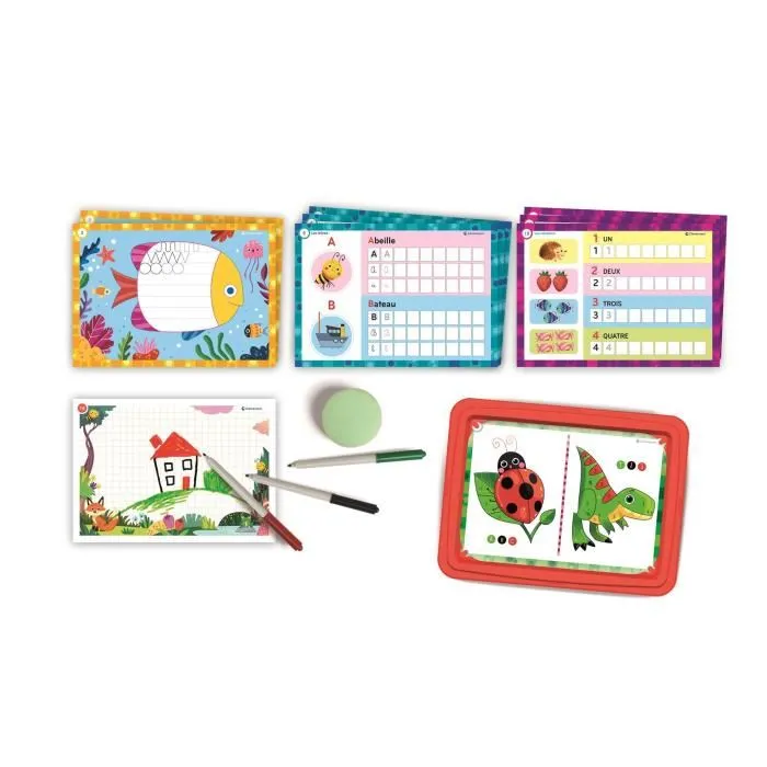 Clementoni - Mon atelier d'écriture - Jeu éducatif pour enfants - Apprentissage de l'alphabet, pré-écriture et pré-graphisme - Ardoise, feutre et fiches d'activités Clementoni - Mon atelier d'écriture - Jeu éducatif pour enfants - Apprentissage de l'alphabet, pré-écriture et pré-graphisme - Ardoise, feutre et fiches d'activités