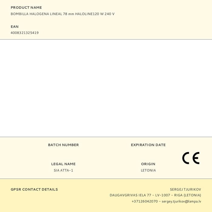 Osram Ampoule halogène linéaire 78 mm Haloline 120 W 240 V Osram Ampoule halogène linéaire 78 mm Haloline 120 W 240 V