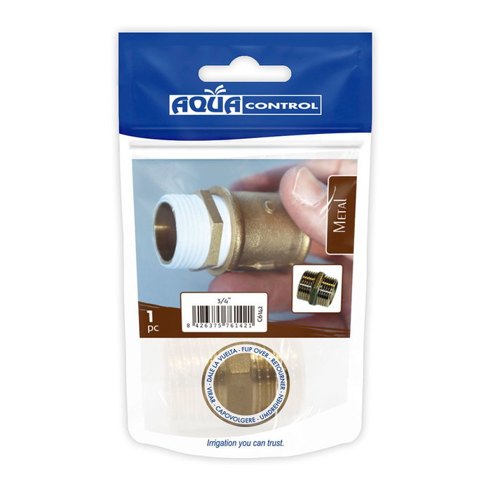 Aqua Control Manchon mâle 3/4 pollici en laiton zingué Aqua Control Manchon mâle 3/4 pollici en laiton zingué