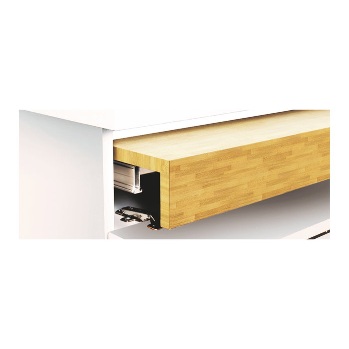 Emuca Coulisses pour table extensible et relevable Oplà Top, Aluminium, Acier inox anodisé