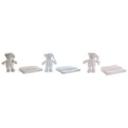 Coffret Bébé Home ESPRIT Bleu Beige Rose Polyester (3 Unités)