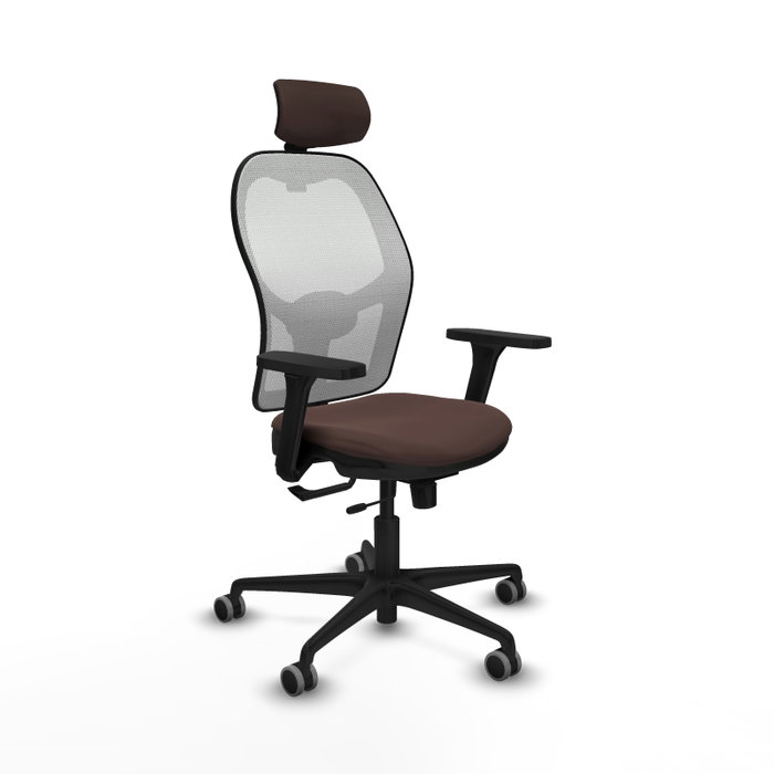 Piqueras y Crespo Chaise de Bureau Jorquera Brun foncé et Blanc Piqueras y Crespo Chaise de Bureau Jorquera Brun foncé et Blanc