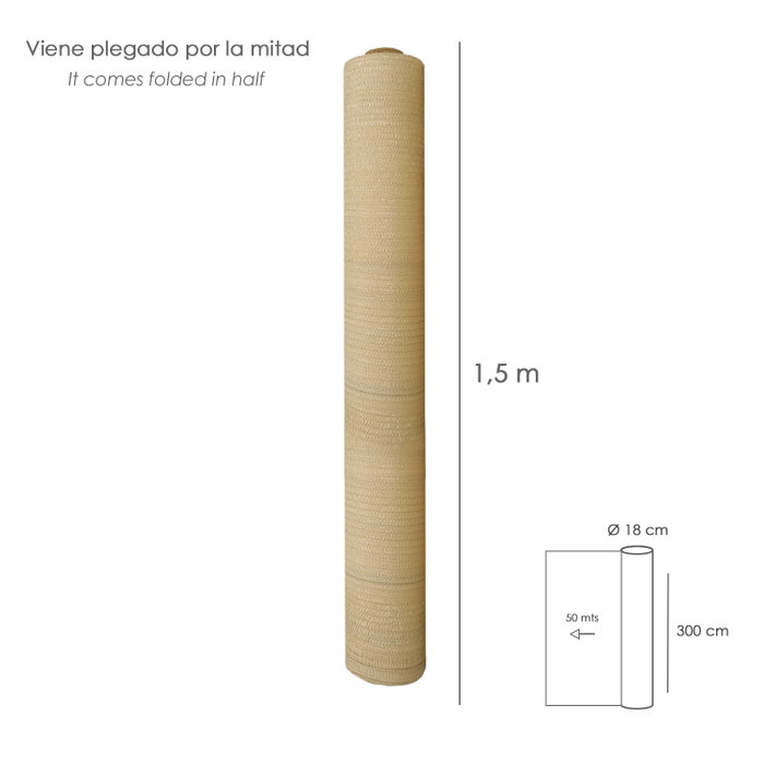 SATURNIA Maille d'ombrage Beige Rouleau 3m x 50m SATURNIA Maille d'ombrage Beige Rouleau 3m x 50m