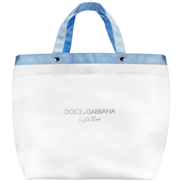 Dolce & Gabbana Light Blue - Sac Tote en Polyester Textile pour Femme - Blanc et Bleu (Offert)
