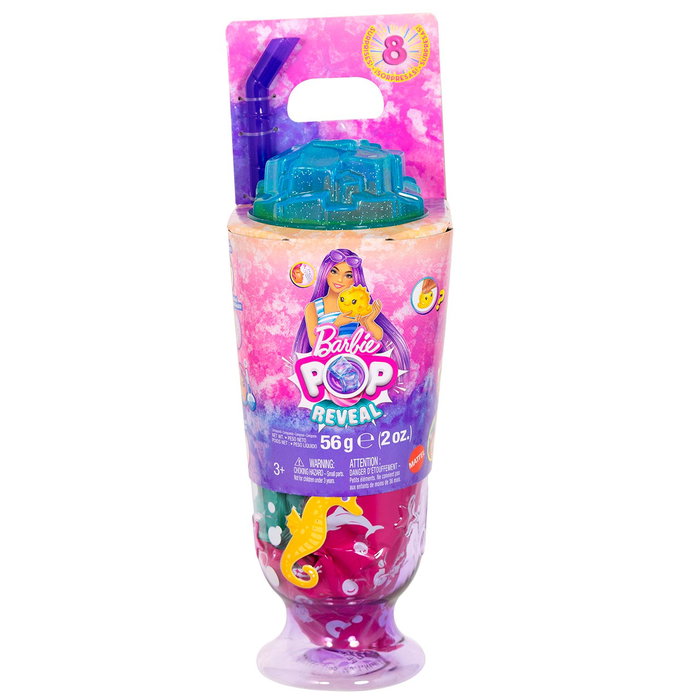 Barbie Pop Reveal Série Sucré Sorbet Lilas - Poupée avec Accessoires et Sable Modelable