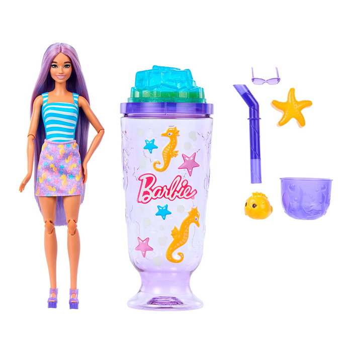 Barbie Pop Reveal Série Sucré Sorbet Lilas - Poupée avec Accessoires et Sable Modelable