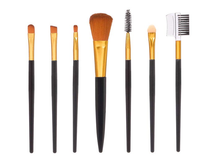 BERILO Set de 7 pinceaux de maquillage Noir-Or BERILO Set de 7 pinceaux de maquillage Noir-Or