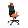 Piqueras y Crespo Chaise de Bureau Horna Orange et Noir