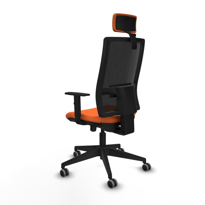 Piqueras y Crespo Chaise de Bureau Horna Orange et Noir