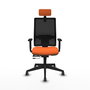 Piqueras y Crespo Chaise de Bureau Horna Orange et Noir