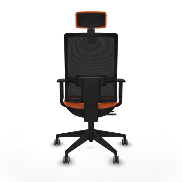 Piqueras y Crespo Chaise de Bureau Horna Orange et Noir