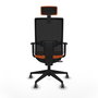 Piqueras y Crespo Chaise de Bureau Horna Orange et Noir