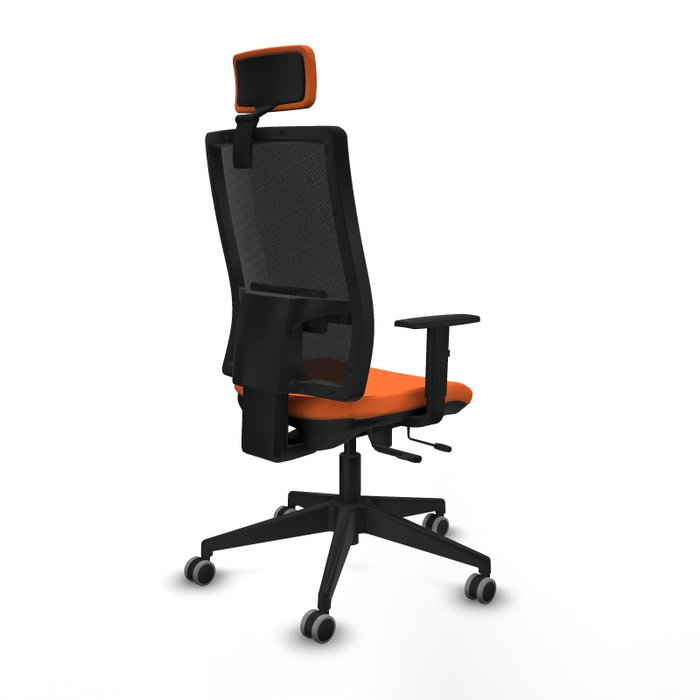 Piqueras y Crespo Chaise de Bureau Horna Orange et Noir
