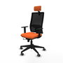 Piqueras y Crespo Chaise de Bureau Horna Orange et Noir