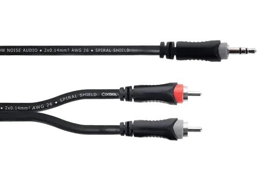 CORDIAL Câble Y mini-jack stéréo vers 2 RCA 1,5 m CORDIAL Câble Y mini-jack stéréo vers 2 RCA 1,5 m