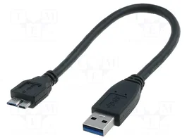 DIGITUS Câble USB 3.0 USB A vers USB B micro 0,25m noir