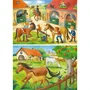 Ravensburger Puzzle enfant - Vakantie op de manege - 2 x 12 pièces (24 pièces) - Animaux et ferme - À partir de 6 ans