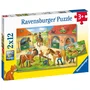 Ravensburger Puzzle enfant - Vakantie op de manege - 2 x 12 pièces (24 pièces) - Animaux et ferme - À partir de 6 ans