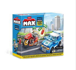 Zuru - Jeu de construction police - Voiture et moto - 125 pièces - Dimensions 20 x 17 cm - À partir de 6 ans
