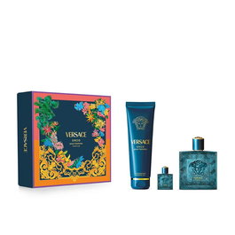 Versace Coffret Parfum EROS 3 Pièces - Eau de Parfum Vaporisateur 100 ml, Gel Douche 150 ml, Mini Eau de Parfum - Pour Homme