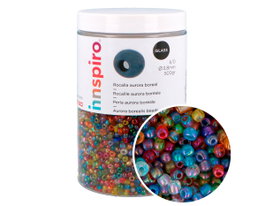 Innspiro Rocaille de verre ronde aurora boreale mélange 3,8mm 6/0 - 500gr