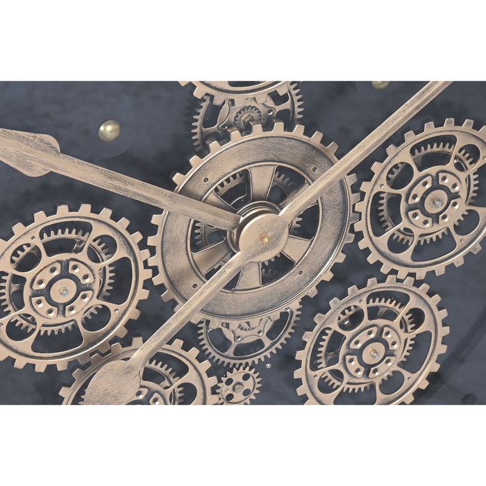 Horloge Murale Home ESPRIT Noir Doré Métal Verre 100 x 9 x 100 cm