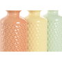 Vase Home ESPRIT Vert Beige Gris Terre cuite Dolomite 9 x 9 x 19 cm (3 Unités)