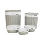 Lot de paniers DKD Home Decor Blanc Gris osier 51 x 37 x 56 cm 52 x 38 x 57 cm 5 Pièces