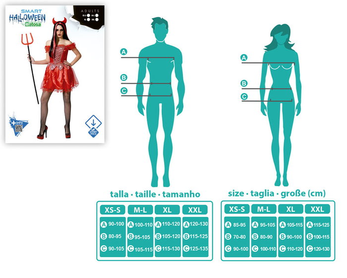 BigBuy Carnival Déguisement Diablesse Rouge XS-S