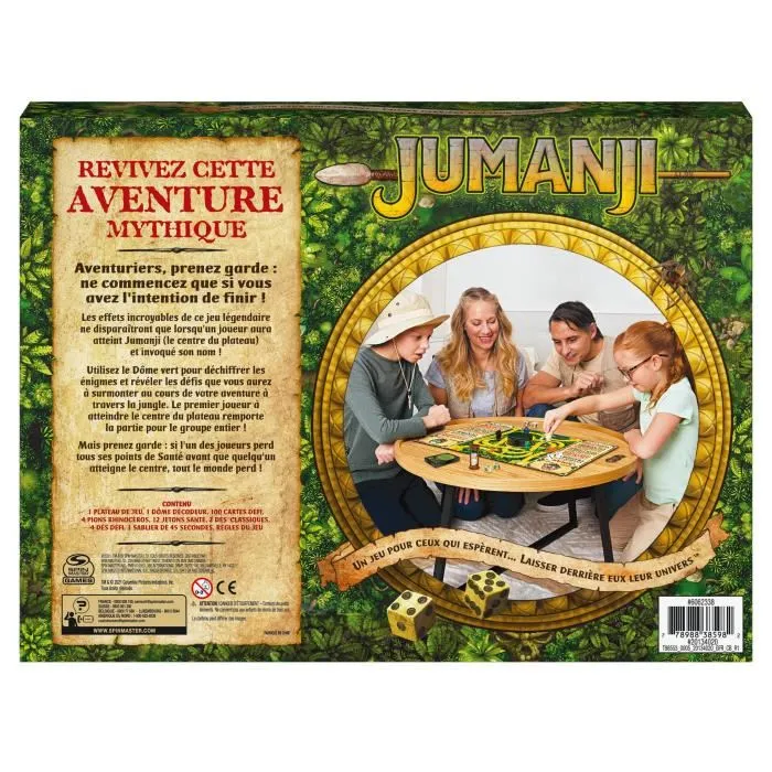 Spin Master Jumanji Le Jeu - Édition Rétro - Jeu de Plateau Familial et Adulte - Revisitez les Aventures du Film de 1995 Spin Master Jumanji Le Jeu - Édition Rétro - Jeu de Plateau Familial et Adulte - Revisitez les Aventures du Film de 1995