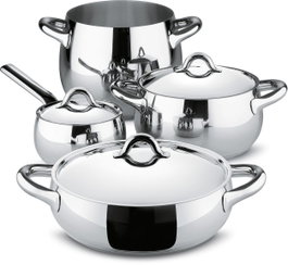 Alessi Mami Set de casseroles en inox 18/10 SG100S7