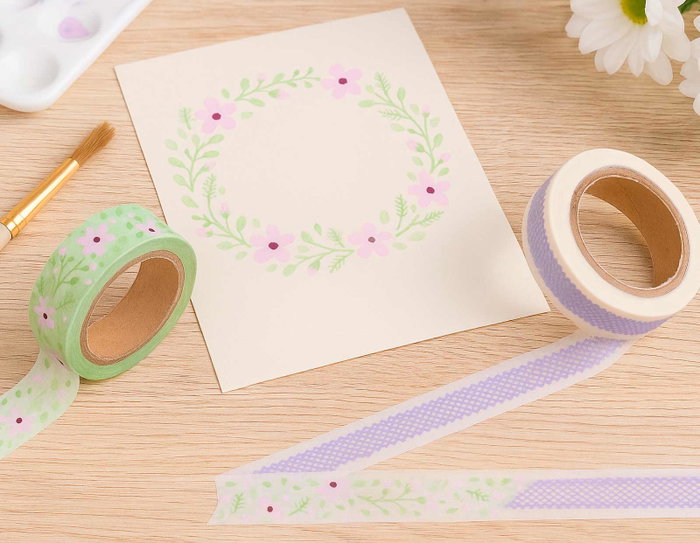 Innspiro Cinta masking tape Washi série Ultramar lila 15mm x 10m