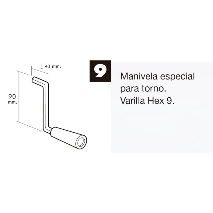 WOLFPACK LINEA PROFESIONAL Manivelle pour volet roulant courte blanche