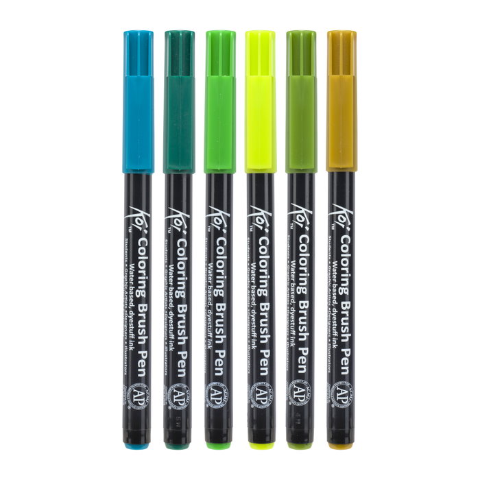 Sakura Koi Coloring Brush Pen set Botanical - 6 couleurs Sakura Koi Coloring Brush Pen set Botanical - 6 couleurs