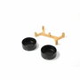 M Pets OPERA Gamelle avec support en bambou Noir, 2 x 350 ml
