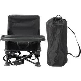 Bambisol - Rehausseur de chaise évolutif pour enfant 6/35 mois et chaise 3/5 ans - Pliable avec sac et plateau amovible - Noir