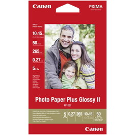 Canon PP-201 Papier Photo Plus Glossy II 10x15 cm, 50 feuilles