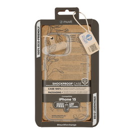 Muvit Recycletek Funde Shockproof 2 M pour Apple iPhone 15 – Coque de Protection Recyclée et Anti-Choc