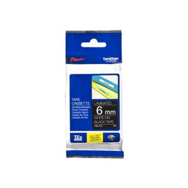 Brother Ruban TZe-315 blanc sur noir 6 mm