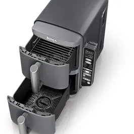 Ninja Air Fryer SL451EU - Friteuse sans huile Double Cuve 9,5L avec 6 programmes de cuisson, thermosonde et 2470W - Cuisson saine