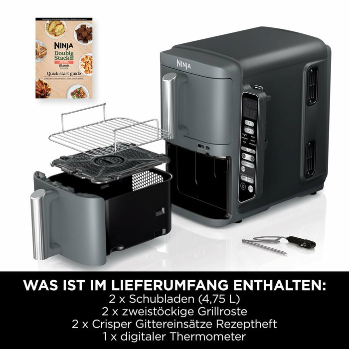 Ninja SL451EU Double Stack XL, 9,5 L, 2470 W, Gris