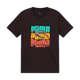 T shirt à manches courtes Enfant Puma Graphic Logo Colour Noir M